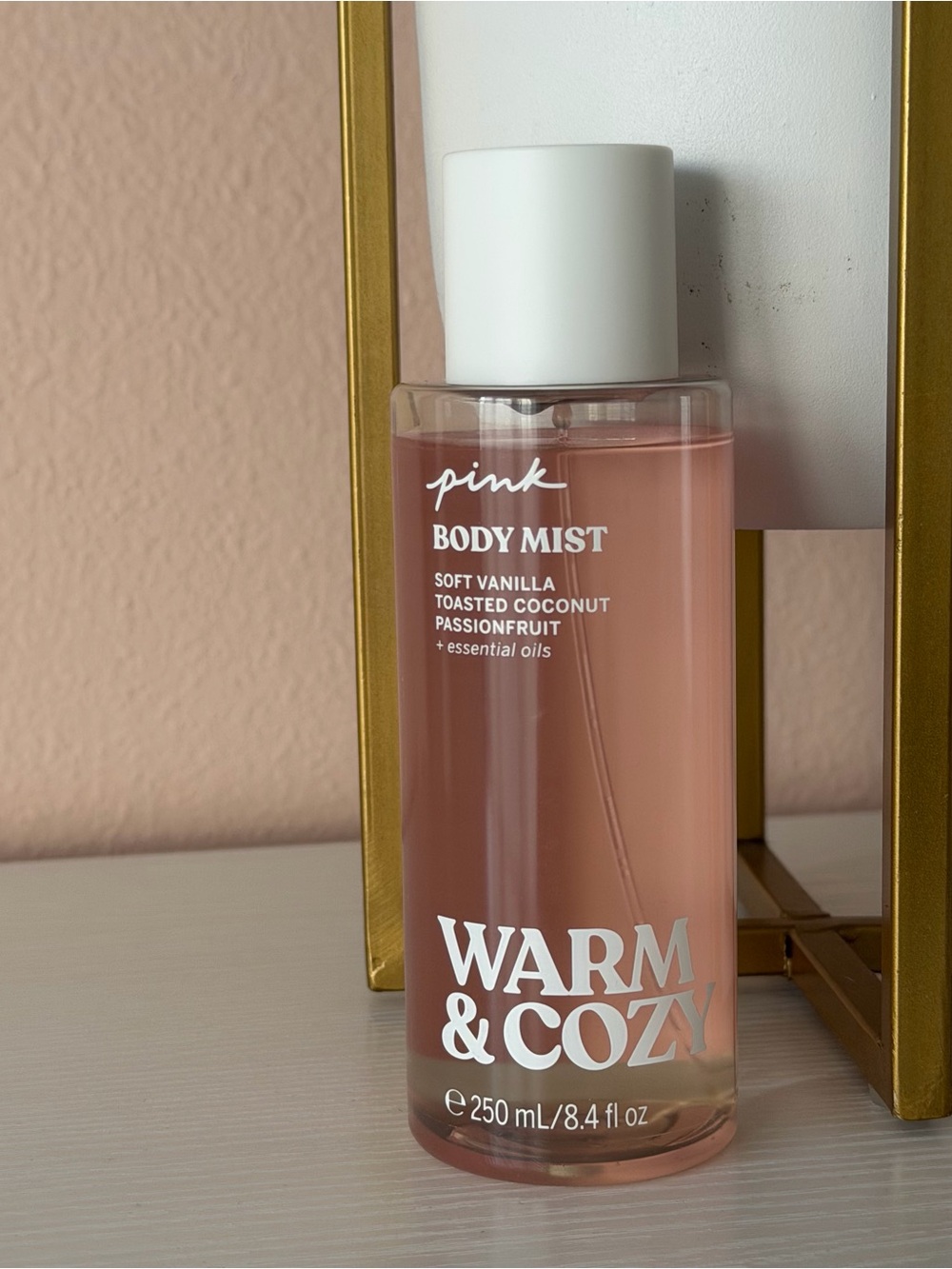 PINK Warm & Cozy Body Mist Scented Spray 8.4 oz – Soft Vanilla & Toasted Coconut